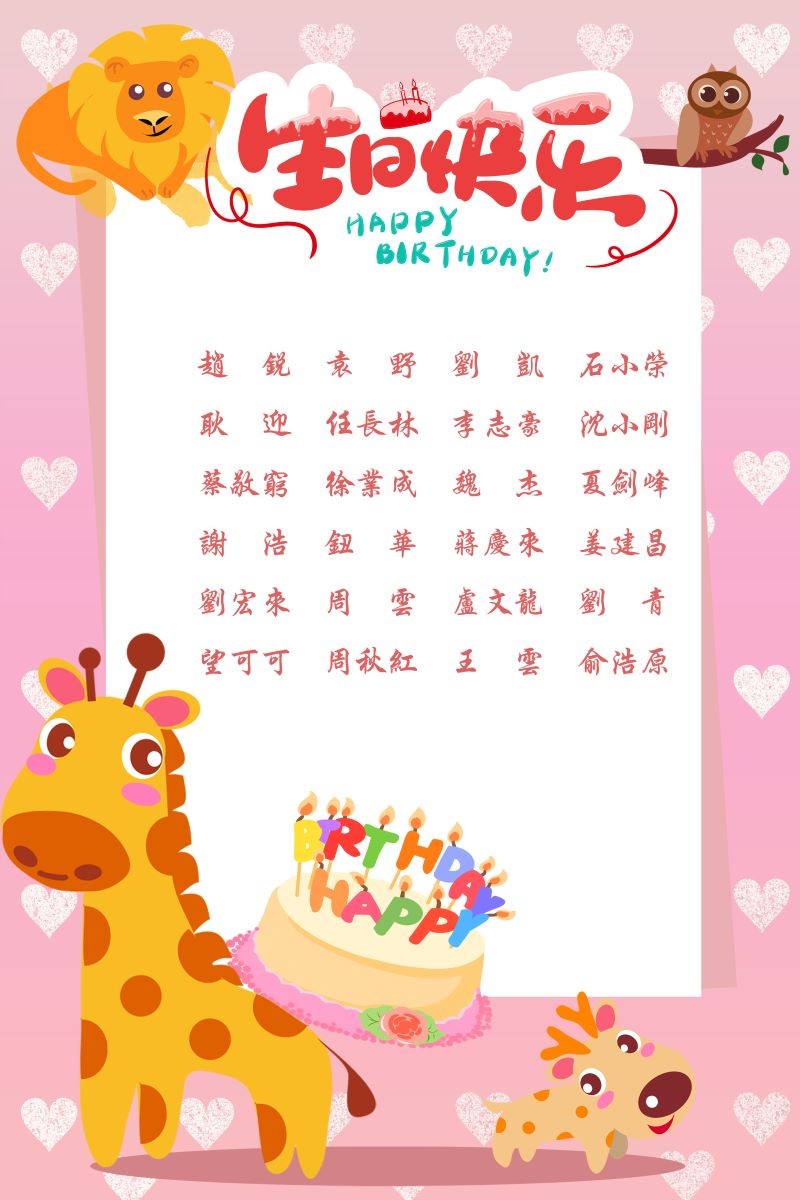 【生日祝?！抗ё?8月生日的員工生日快樂(lè)！